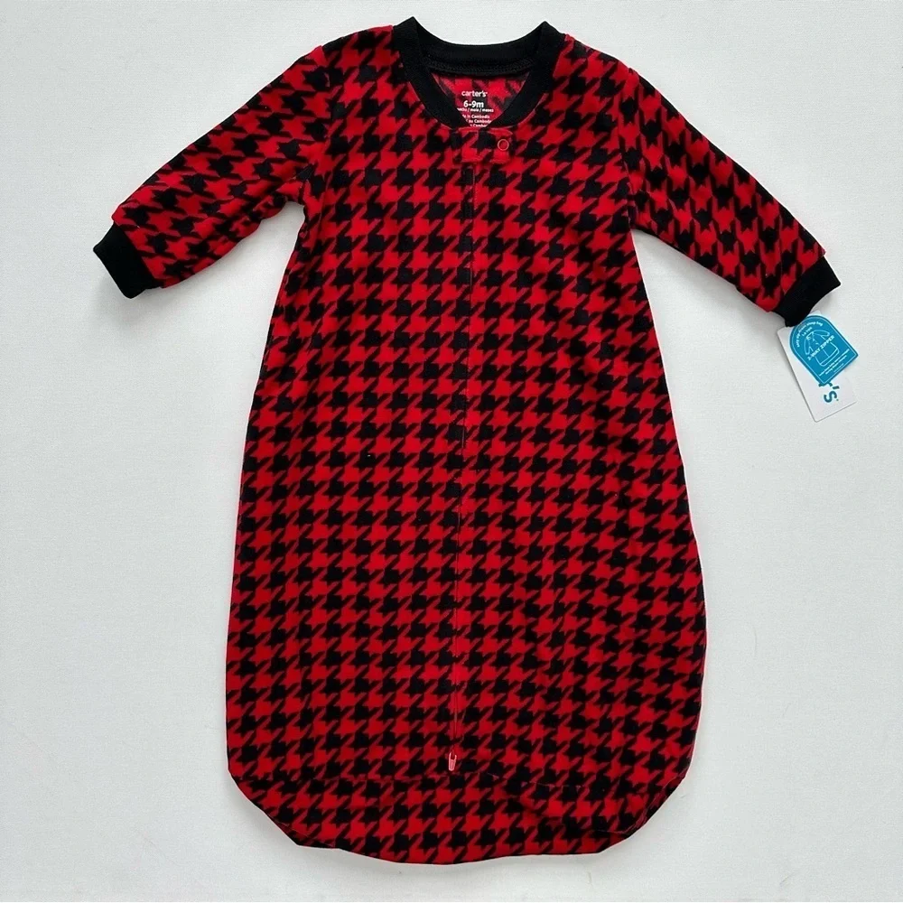 Carter's Red and Black Houndstooth Sleep Sack Size 6-9 Months